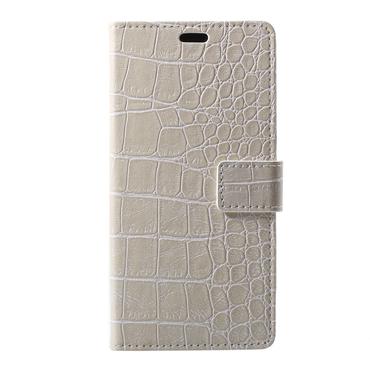 

Vintage Crocodile Texture Wallet Stand Leather Cover for iPhone XR 6.1-inch - White, iPhone XR