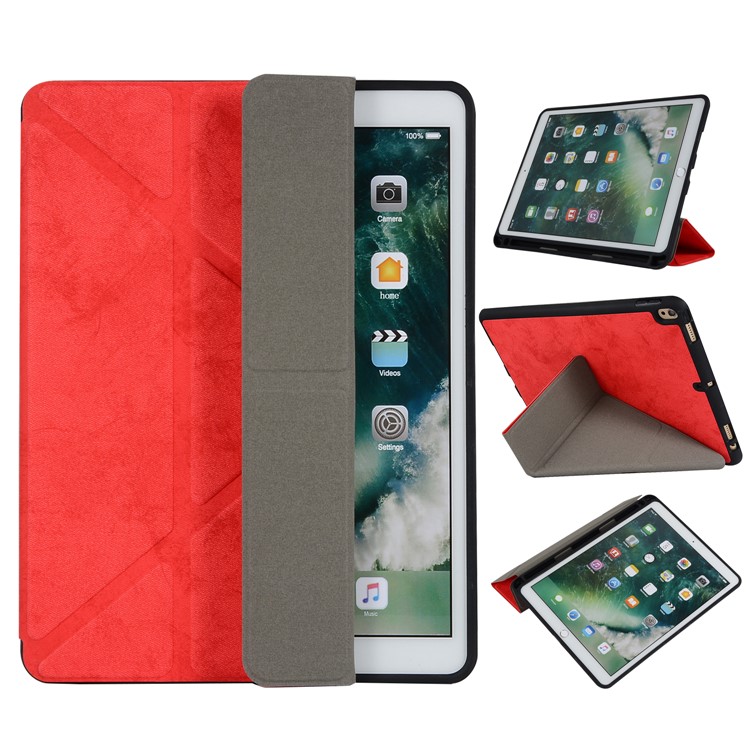 

Retro Style Origami Smart Leather Stand Shell Case for iPad Pro 10.5-inch (2017) - Red