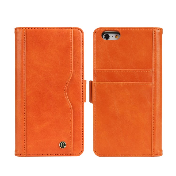 

For iPhone 6 / 6s 4.7-inch Removable TPU Back Shell + Leather Wallet Protective Cover - Orange