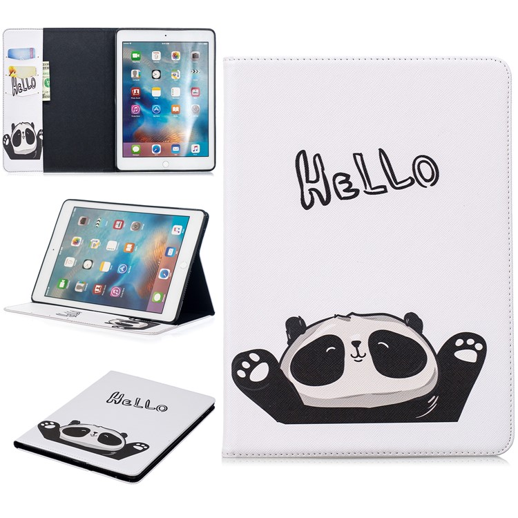 

Patterned Wallet Stand Leather Flip Case for iPad 9.7 (2018)/9.7 (2017)/Pro 9.7/Air 2/1 - Cute Panda, iPad 9.7-inch (2018)
