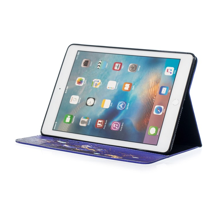 Patterned Wallet Stand Leather Tablet Cover Case for iPad 9.7 (2018)/9.7 (2017)/Pro 9.7/Air 2/1 - Blue Butterflies-4