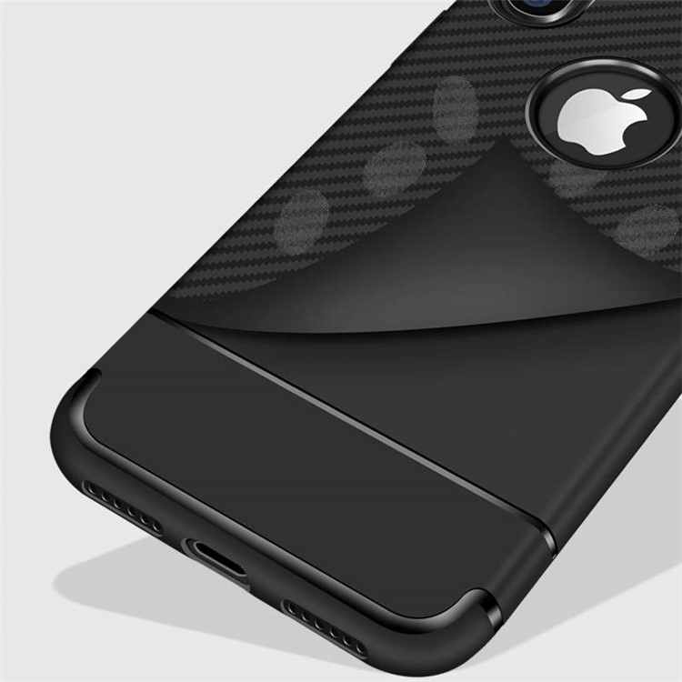 Carbon Fiber Texture Soft TPU Back Phone Case for iPhone X / 10 5.8 inch - Black-5