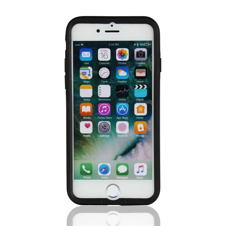Marble Texture Shockproof TPU Edge + PC Back Hybrid Case for iPhone 8/7 - Black-4