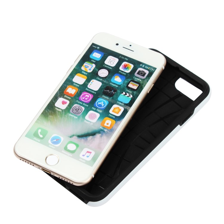 Marble Texture Shockproof TPU Edge + PC Back Hybrid Case for iPhone 8/7 - Black-5