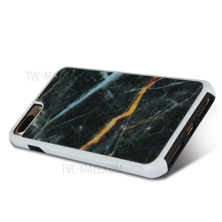 Marble Texture Shockproof TPU Edge + PC Back Hybrid Case for iPhone 8 Plus / 7 Plus - Black-5