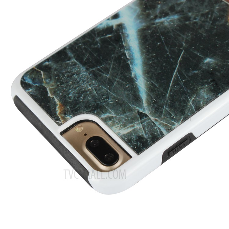 Marble Texture Shockproof TPU Edge + PC Back Hybrid Case for iPhone 8 Plus / 7 Plus - Black-7