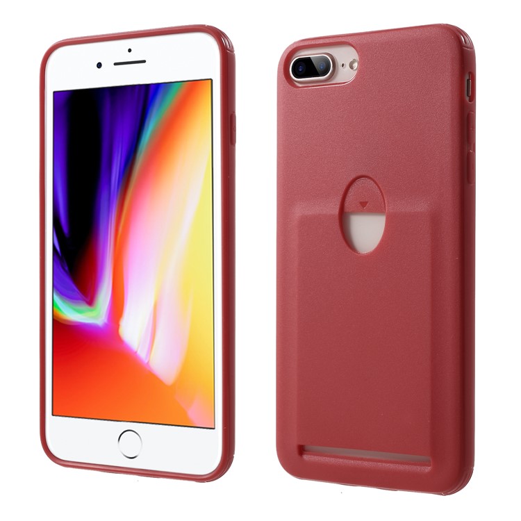 

Ultra Thin TPU Card Holder Mobile Phone Case for iPhone 8 Plus / 7 Plus / 6s Plus / 6 Plus - Red