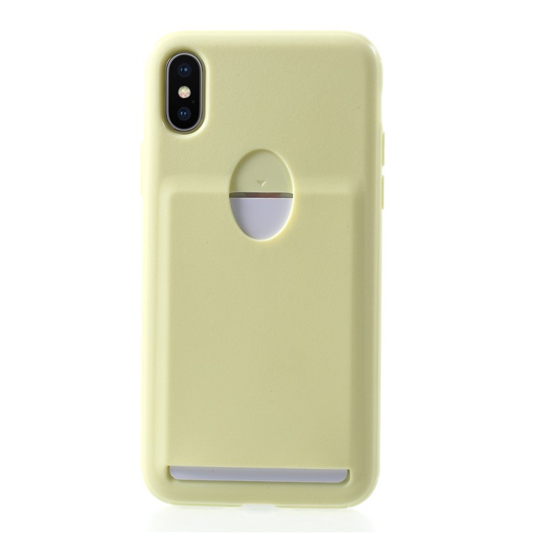 

Ultra Thin TPU Card Slot Cell Phone Shell for iPhone XS / X 5.8 inch - Yellow