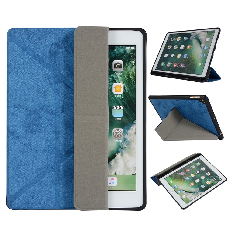 

Retro Style Origami Smart Leather Stand Case Accessory with Pen Slot for iPad 9.7-inch (2018) / 9.7-inch (2017) / Pro 9.7 inch (2016) / Air 2 / Air - Dark Blue, iPad 9.7-inch (2018)
