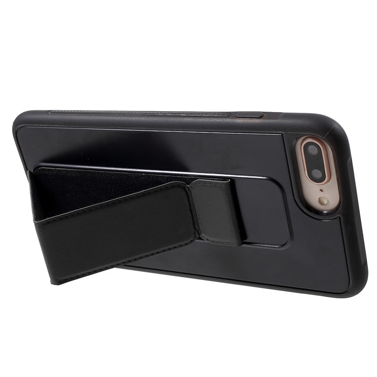ROAR KOREA Aura Série TPU Tampa Traseira Com Suporte De Couro PU Para Iphone 8 Plus / 7 Plus / 6 S Plus / 6 Além De 5.5 Polegada - Preto-5