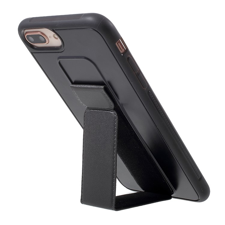 ROAR KOREA Aura Série TPU Tampa Traseira Com Suporte De Couro PU Para Iphone 8 Plus / 7 Plus / 6 S Plus / 6 Além De 5.5 Polegada - Preto-6