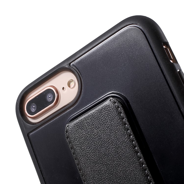 ROAR KOREA Aura Série TPU Tampa Traseira Com Suporte De Couro PU Para Iphone 8 Plus / 7 Plus / 6 S Plus / 6 Além De 5.5 Polegada - Preto-7
