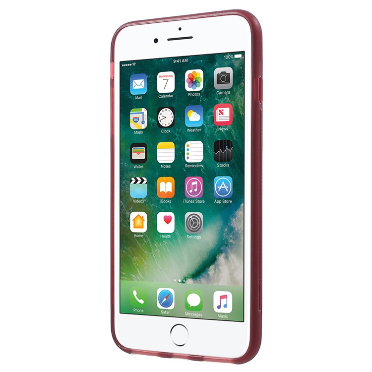 ROOR KOREA Aura Series Funda De TPU Con Soporte De Cuero PU Para Iphone 8 Plus / 7 Plus / 6s Plus / 6 Más 5.5 Pulgadas - Rojo-2