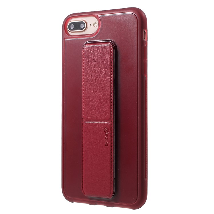 ROOR KOREA Aura Series Funda De TPU Con Soporte De Cuero PU Para Iphone 8 Plus / 7 Plus / 6s Plus / 6 Más 5.5 Pulgadas - Rojo-3