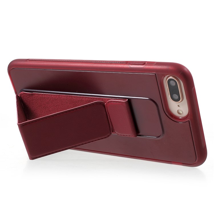ROOR KOREA Aura Series Funda De TPU Con Soporte De Cuero PU Para Iphone 8 Plus / 7 Plus / 6s Plus / 6 Más 5.5 Pulgadas - Rojo-5