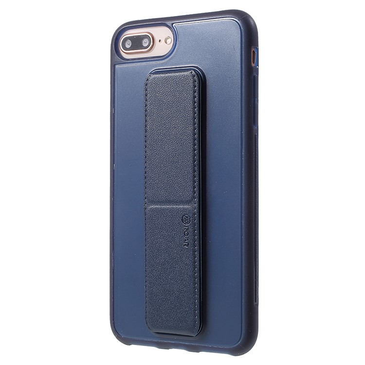 ROAR CORÉIA Aura Série TPU Tampa Do Telefone De Proteção Com Suporte De Couro PU Para Iphone 8 Plus / 7 Plus / 6 S Plus / 6 Além De 5.5 Polegada - Azul-3