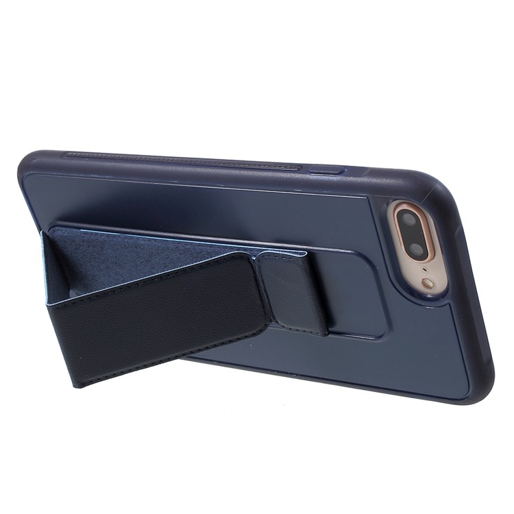 ROAR CORÉIA Aura Série TPU Tampa Do Telefone De Proteção Com Suporte De Couro PU Para Iphone 8 Plus / 7 Plus / 6 S Plus / 6 Além De 5.5 Polegada - Azul-5