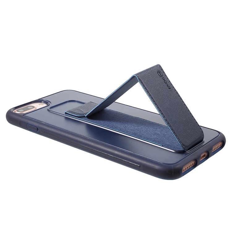 ROAR CORÉIA Aura Série TPU Tampa Do Telefone De Proteção Com Suporte De Couro PU Para Iphone 8 Plus / 7 Plus / 6 S Plus / 6 Além De 5.5 Polegada - Azul-7