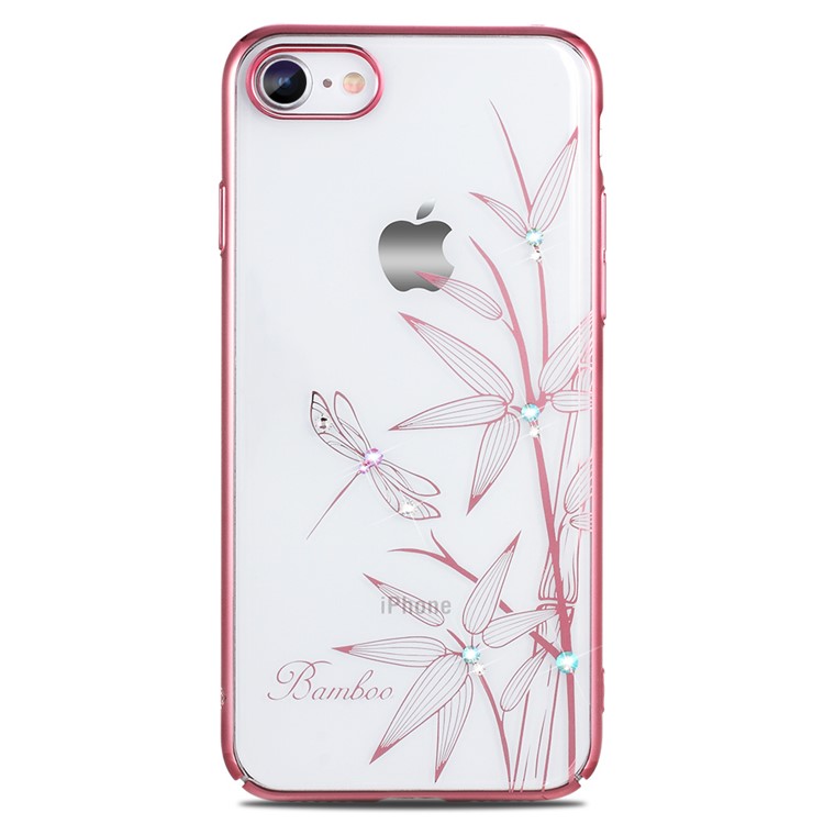 KINGXBAR Autorizado Shell De Cristal PC Swarovski Acessório Para Iphone 8 / 7 4,7 Polegadas - Bambu-1