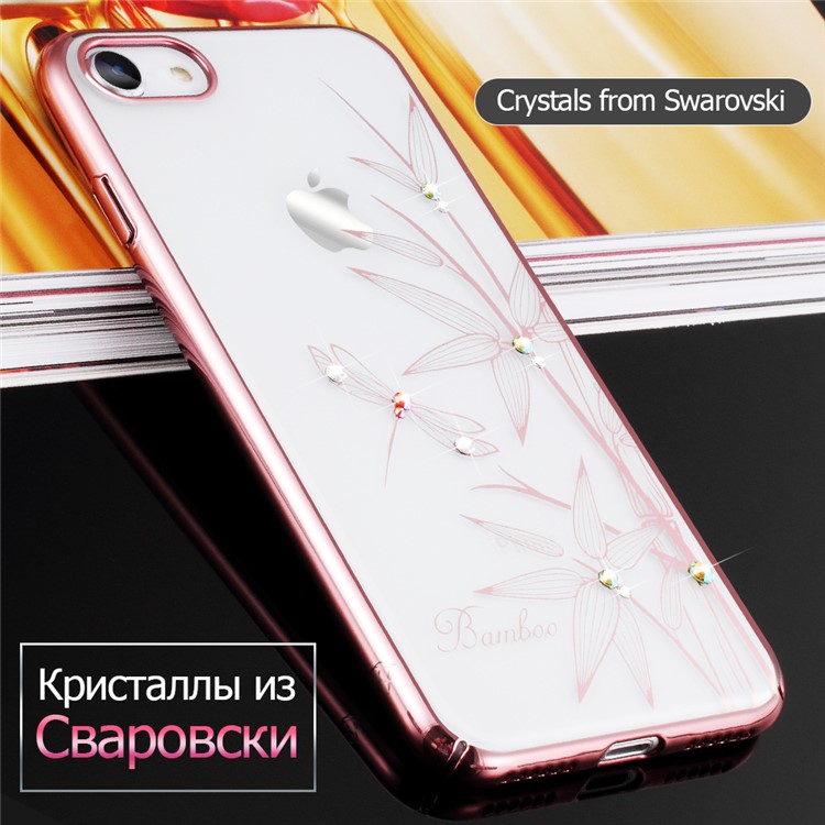 KINGXBAR Autorizado Shell De Cristal PC Swarovski Acessório Para Iphone 8 / 7 4,7 Polegadas - Bambu-2