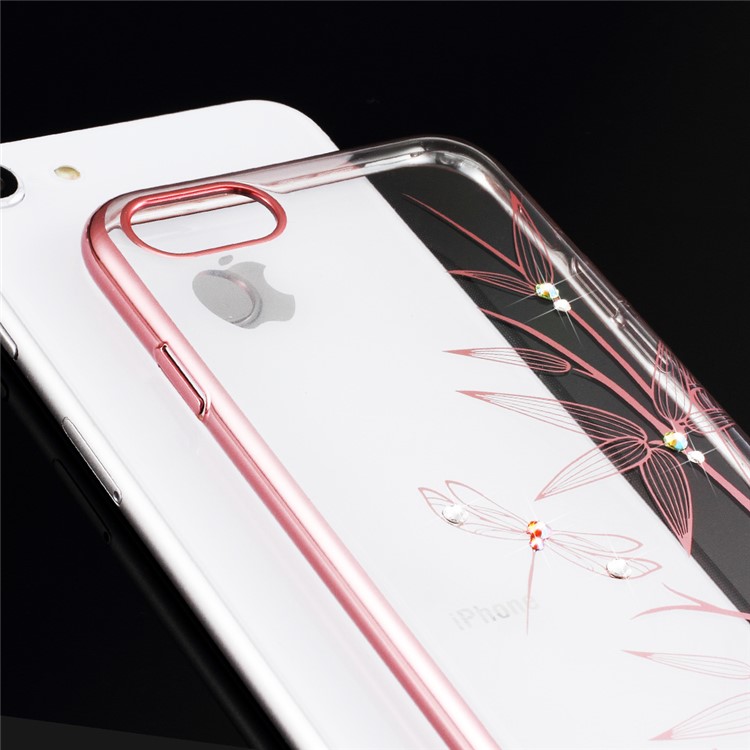 KINGXBAR Autorizado Shell De Cristal PC Swarovski Acessório Para Iphone 8 / 7 4,7 Polegadas - Bambu-3