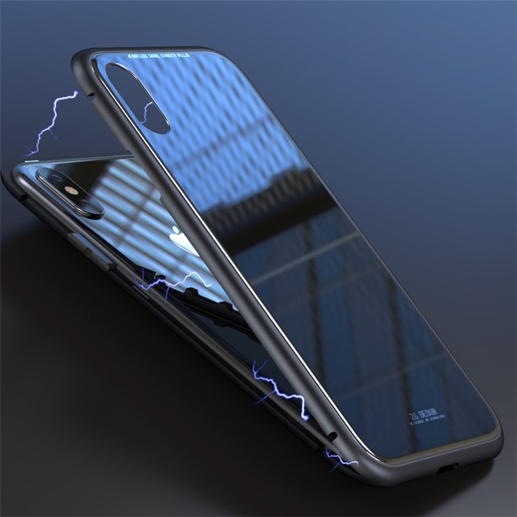 

LUPHIE Для Iphone X Съемный Магнитный Металлический Каркас + Закаленный Стеклянный Корпус Телефона - Все Черное, iPhone X