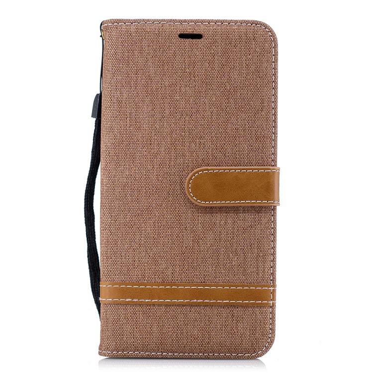 Assortiment De Jeans De Couleur Porte-monnaie En Tissu Support De Téléphone En Cuir Pour Iphone 9 Plus - Kaki-2