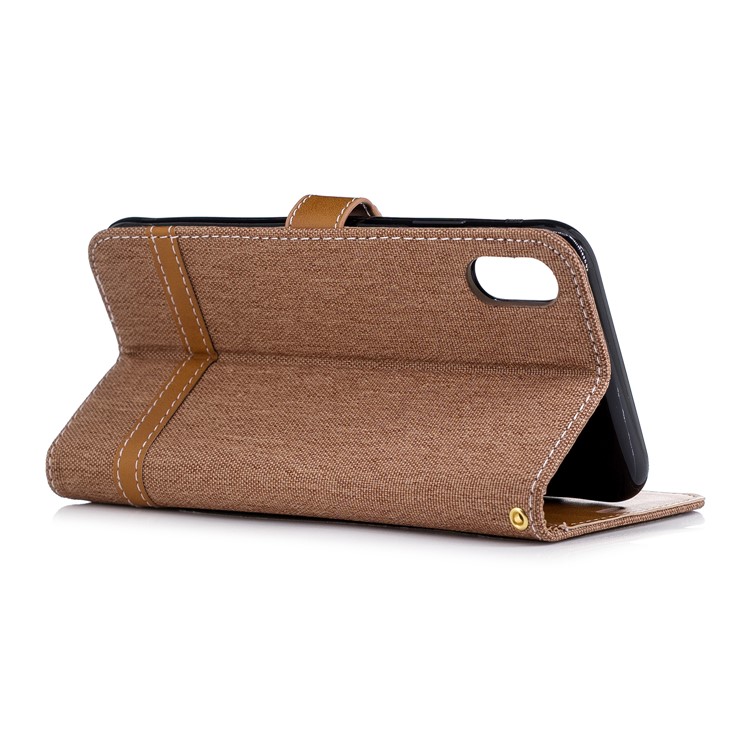 Assortiment De Jeans De Couleur Porte-monnaie En Tissu Support De Téléphone En Cuir Pour Iphone 9 Plus - Kaki-4