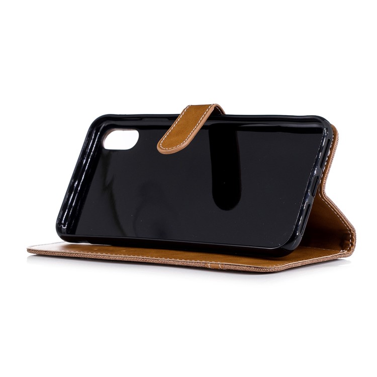 Assortiment De Jeans De Couleur Porte-monnaie En Tissu Support De Téléphone En Cuir Pour Iphone 9 Plus - Kaki-5