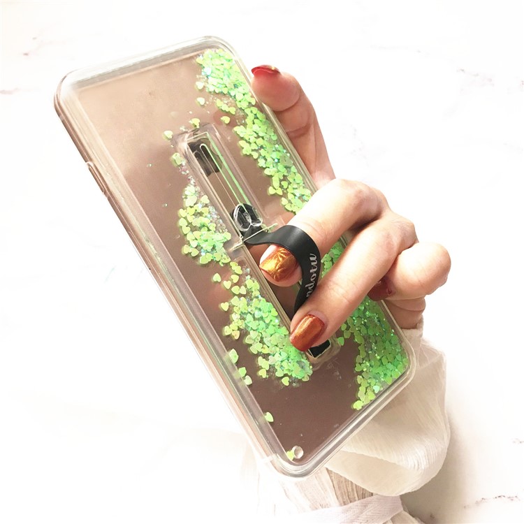 

Quicksand TPU + PC Hybrid Phone Shell with Finger Grip Kickstand for iPhone 8 / 7 4.7 inch - Green