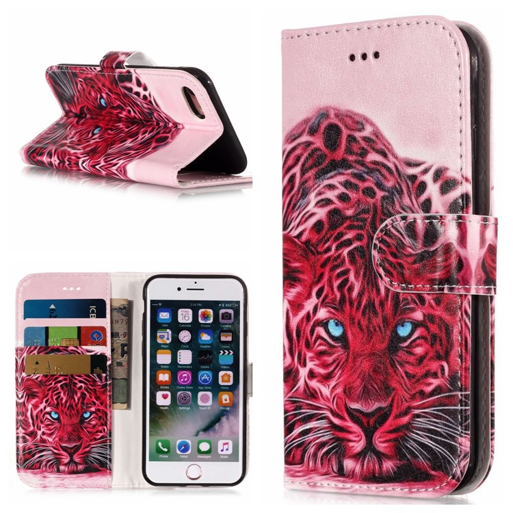

Магнитная Кожаная Подставка Для Iphone 8/7 - Рисунок Леопарда, iPhone 8 4.7 inch