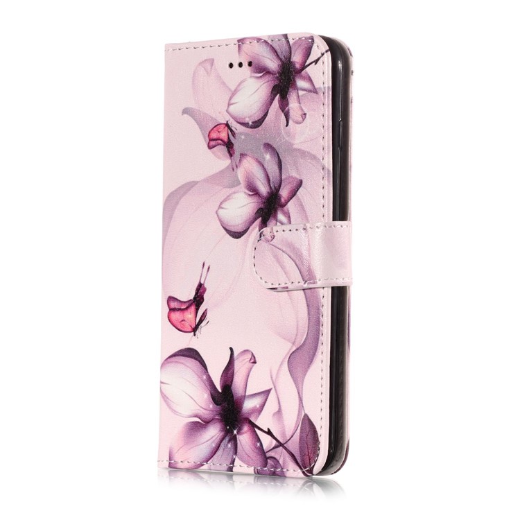 Muster Druck Brieftasche Leder Stand Shell Für IPhone 8 Plus / 7 Plus - Blumenmuster-3