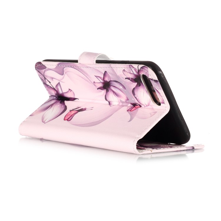 Muster Druck Brieftasche Leder Stand Shell Für IPhone 8 Plus / 7 Plus - Blumenmuster-6
