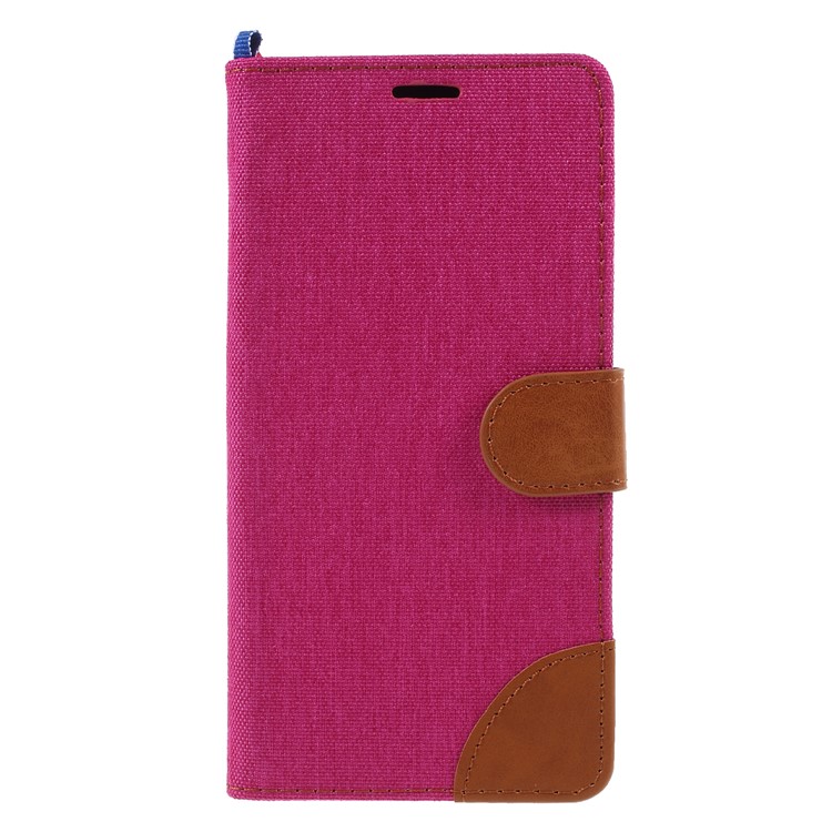 

Jeans Cloth Skin Stand Leather Card Holder Shell for iPhone XR 6.1 inch - Rose, iPhone XR