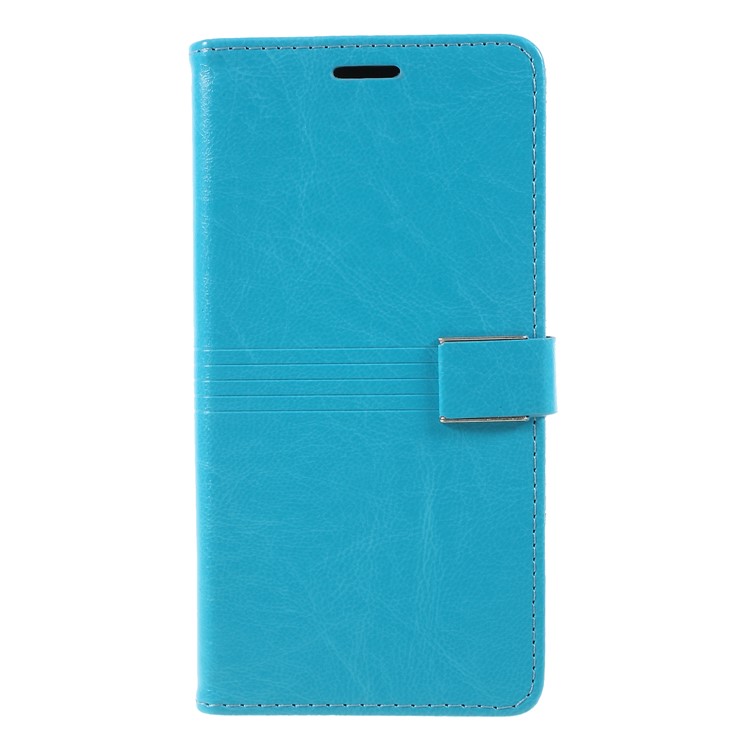 

Metal Buckle Leather Stand Wallet Casing for iPhone XR 6.1 inch - Blue