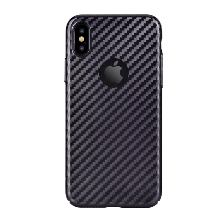 

DEVIA Carbon Fiber Texture Hard Plastic Phone Case for iPhone X - Black, iPhone X