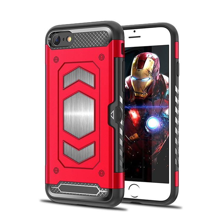 

Armor Rugged PC + TPU Hybrid Case with Card Slot for iPhone 8 / 7 4.7 inch - Red, iPhone 8 4.7 inch