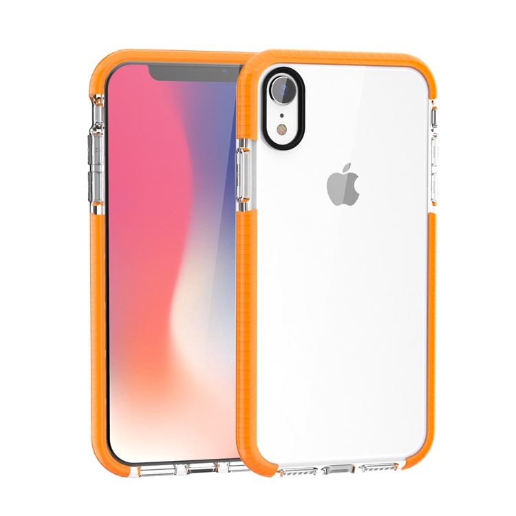 

Bi-color Drop-proof Soft TPU Protective Case for iPhone XR 6.1 inch - Orange / Silver, iPhone XR
