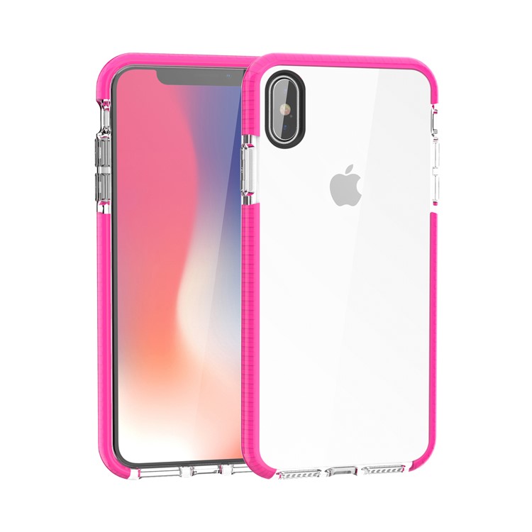 

Bi-color Drop-proof Soft TPU Gel Shell for iPhone Xs Max 6.5-inch - Rose / Transparent, iPhone XS Max