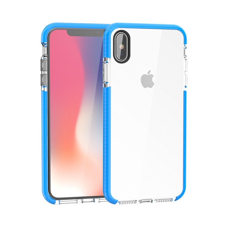 

Двухцветный Мягкий Корпус Мобильного Телефона TPU Для Iphone 9 Plus - Синий / Прозрачный, iPhone XS Max