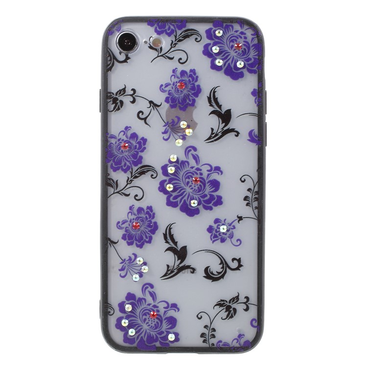 

Rhinestone Decoration Flower Pattern TPU + PC Hybrid Cover Case for iPhone 8/7 - Style D, iPhone 8