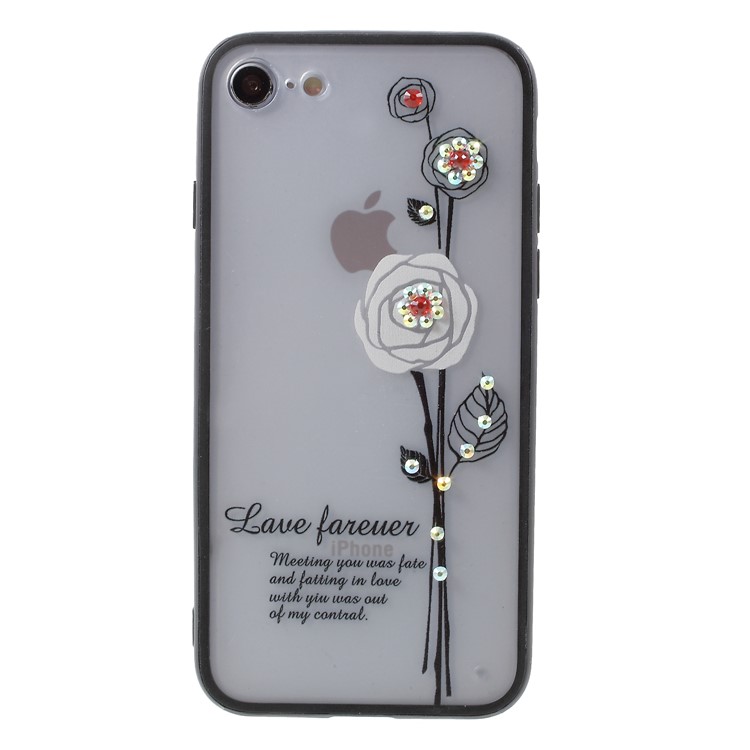 

Rhinestone Decoration Flower Pattern TPU + PC Combo Shell Case for iPhone 8/7 - Style G, iPhone 8