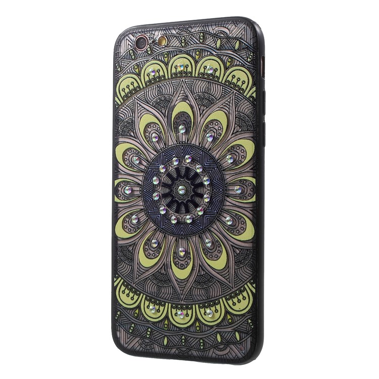 Rhinestone Decoration Flower Pattern TPU + PC Hybrid Case for iPhone 6s Plus / 6 Plus - Style A-3