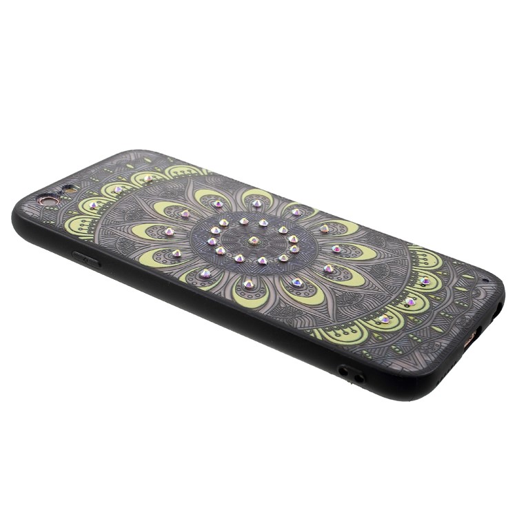 Rhinestone Decoration Flower Pattern TPU + PC Hybrid Case for iPhone 6s Plus / 6 Plus - Style A-4