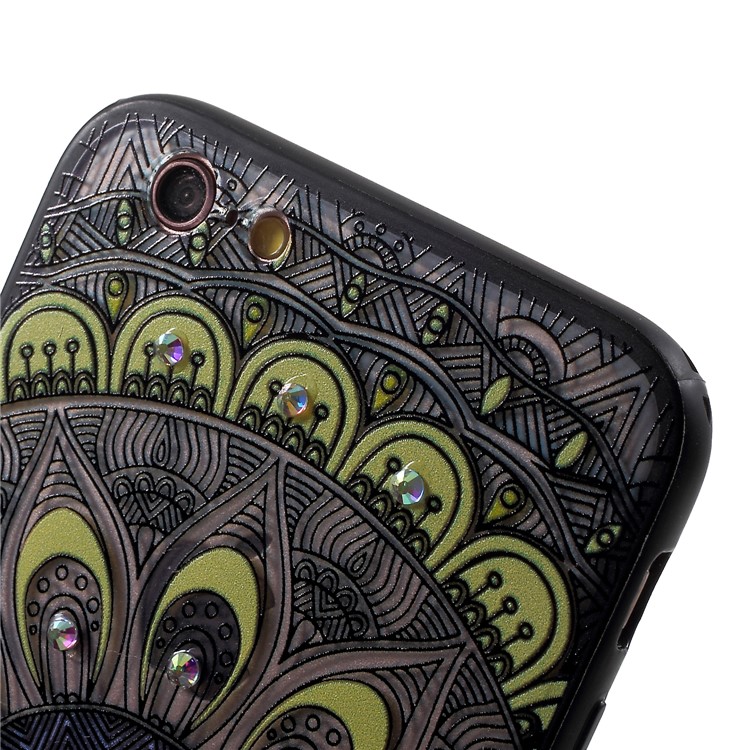 Rhinestone Decoration Flower Pattern TPU + PC Hybrid Case for iPhone 6s Plus / 6 Plus - Style A-5