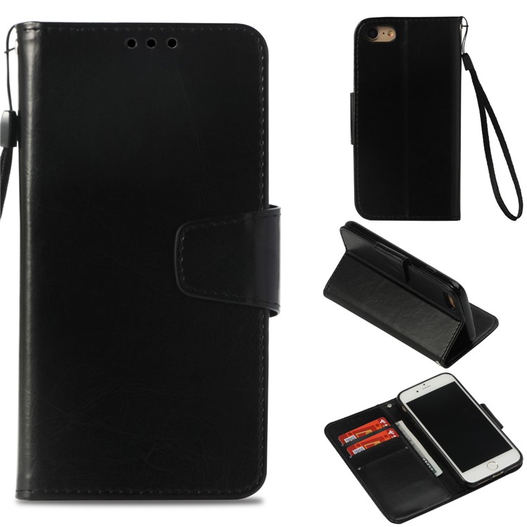 

Retro PU Leather Stand Wallet Phone Case for iPhone 8 / 7 4.7 inch - Black