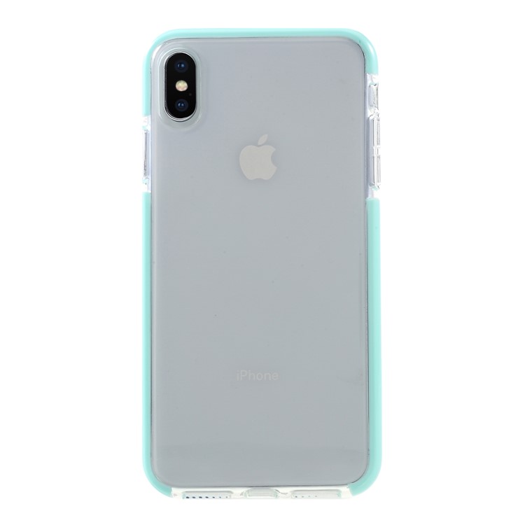 Bi-color Soft Mobile Phone TPU Case for iPhone XS Max 6.5 inch - Cyan-2