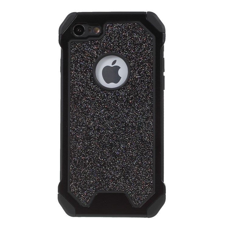 Glitter Powder Drop Resistant PC TPU Hybrid Phone Case for iPhone 8 4.7 inch - Black-2