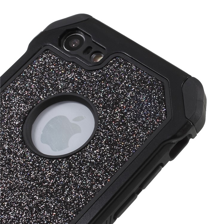 Glitter Powder Drop Resistant PC TPU Hybrid Phone Case for iPhone 8 4.7 inch - Black-3