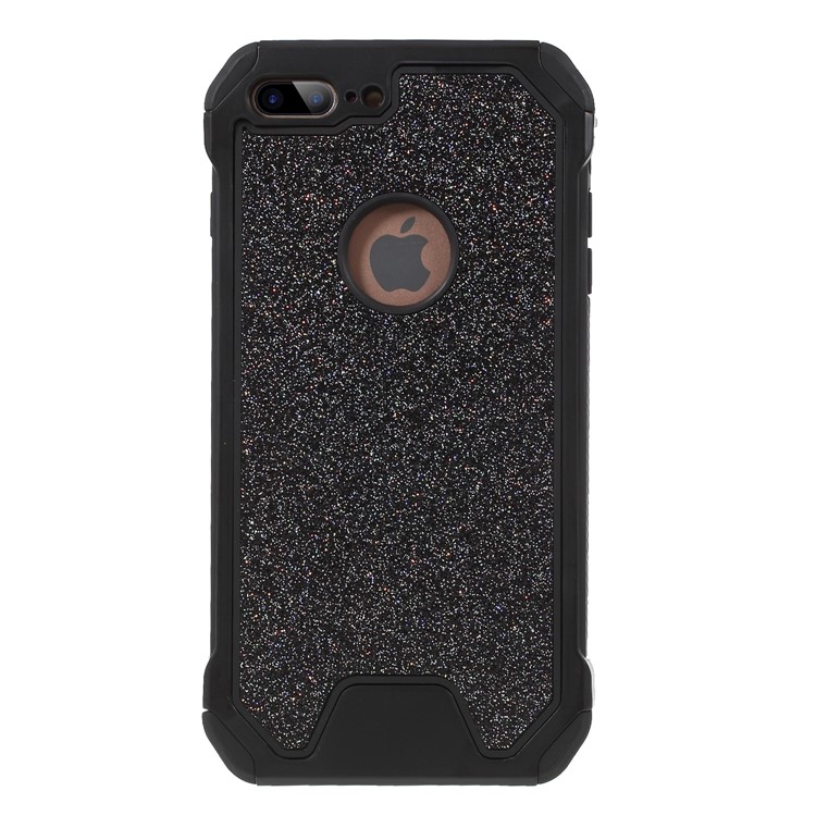 

Glitter Powder Shockproof PC TPU Hybrid Cover for iPhone 8 Plus / 7 Plus - Black